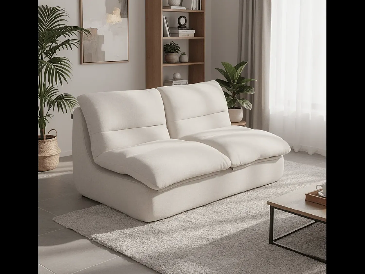 Sofá| Sofá Nuvia Duplo 2 lugares - branco Branco sujo