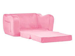 Discount Sofá para Crianças SucceBuy 2-em-1 Convertível em Chaise Longue, Sofá-cama Dobrável e Macio, com Apoios de Braço, em Esponja 28D e Pelo Curto, , M Rosa