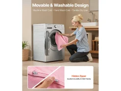 Discount Sofá para Crianças SucceBuy 2-em-1 Convertível em Chaise Longue, Sofá-cama Dobrável e Macio, com Apoios de Braço, em Esponja 28D e Pelo Curto, , M Rosa