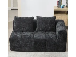 Sofá de 2 lugares - Sofá reto com almofadas e compartimentos de arrumação - chenille - padrão neve^ Sofá