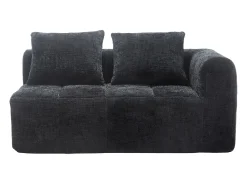 Sofá de 2 lugares - Sofá reto com almofadas e compartimentos de arrumação - chenille - padrão neve^ Sofá