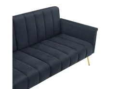 Sofá Escuro de 2 Lugares - Sofá com pernas e braços em metal - para sala e quarto^ Sofá