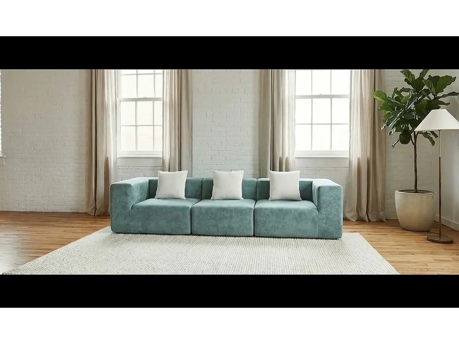 Sofá| Sofá Pure 3 lugares - sálvia branco Verde claro