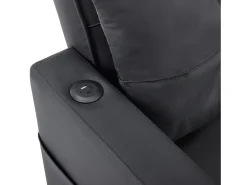 Sofá reclinável com bolsos laterais - Sofá reto com suporte para copos e entrada USB -^ Sofá