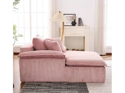 Poltrona*Hauss Spole Sofá reclinável de 1 lugar - Poltrona em bombazine - Não necessita de montagem - Rosa