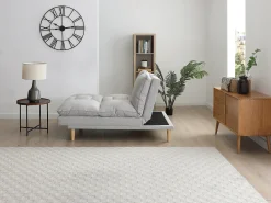 Sofá*Vente-unique Sofá reclinável de 3 lugares conversível com clique-claque de tecido clique-claque tipo PALOBU Cinzento claro