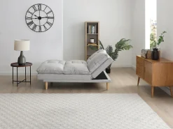 Sofá*Vente-unique Sofá reclinável de 3 lugares conversível com clique-claque de tecido clique-claque tipo PALOBU Cinzento claro