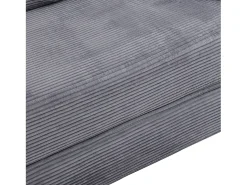 Sofá|ModernLuxe Sofá redondo dobrável 173x176x40cm - con almofada - tecido de veludo canelado - cinza Cinzento