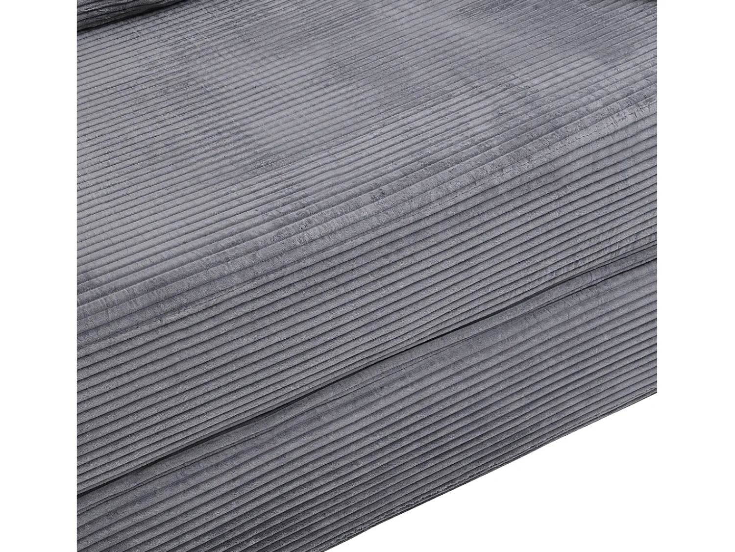 Sofá|ModernLuxe Sofá redondo dobrável 173x176x40cm - con almofada - tecido de veludo canelado - cinza Cinzento