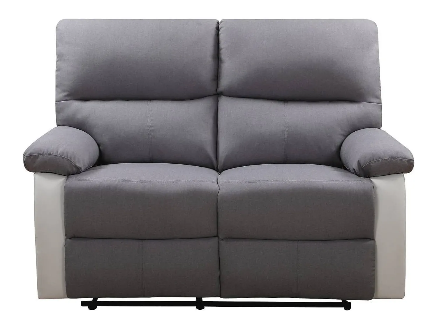 Sofá|Habitat et jardin Sofá relax "Lincoln" - 147 x 89 x 103 cm - 2 lugares - Branco / cinza claro Cinzento claro / Branco