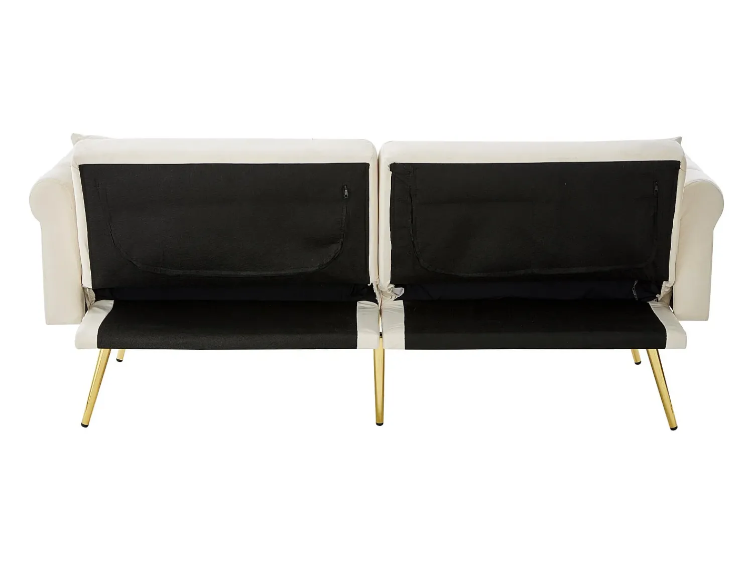 New Sofá Relaxante - Sofá com Encosto e Braços Ajustáveis - 6 Pernas em Metal - para Sala de Estar e Quarto Bege