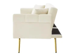 New Sofá Relaxante - Sofá com Encosto e Braços Ajustáveis - 6 Pernas em Metal - para Sala de Estar e Quarto Bege