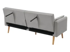 Sofá Relaxante Cinza - Sofá com Pernas e Braços em Madeira - Adequado para Sala de Estar e Quarto^ Sofá