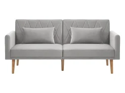 Sofá Relaxante Cinza - Sofá com Pernas e Braços em Madeira - Adequado para Sala de Estar e Quarto^ Sofá
