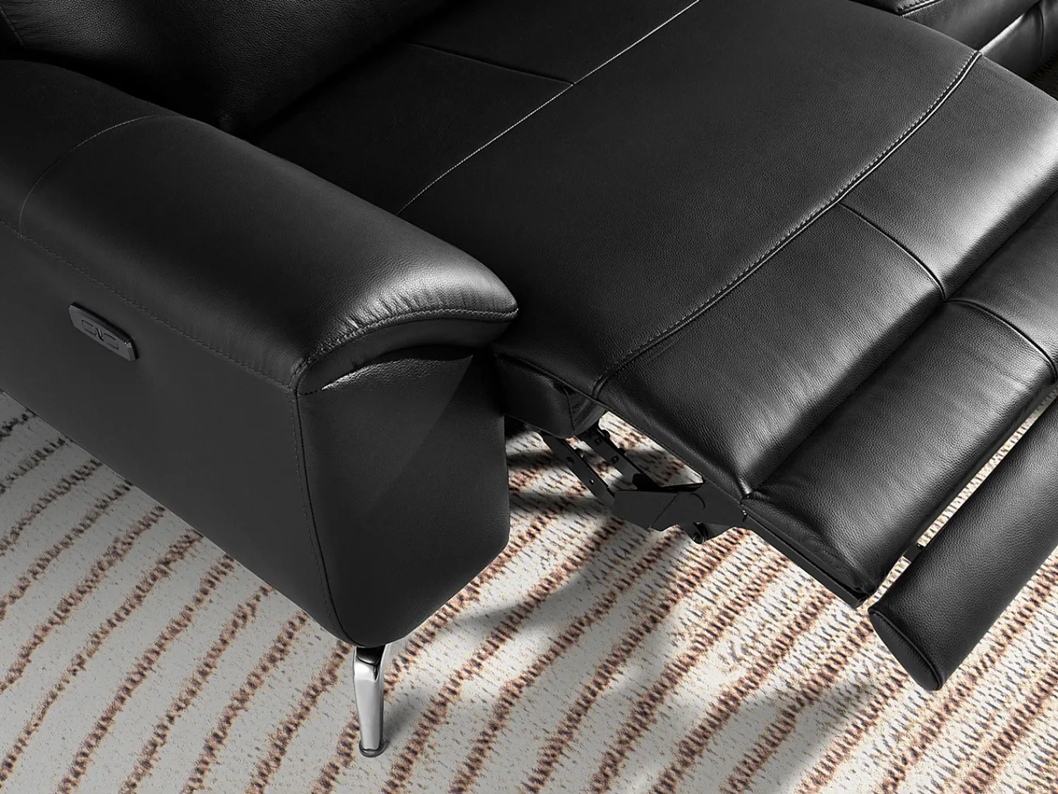Sale Angel Cerda Sofá relaxante de 3 lugares em pele 6194 Preto