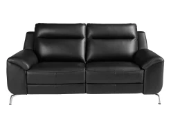Hot Angel Cerda Sofá relaxante de 2 lugares em pele preta 6193 Preto