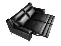 Hot Angel Cerda Sofá relaxante de 2 lugares em pele preta 6193 Preto