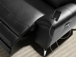 Hot Angel Cerda Sofá relaxante de 2 lugares em pele preta 6193 Preto