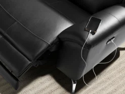Hot Angel Cerda Sofá relaxante de 2 lugares em pele preta 6193 Preto