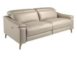Sale Angel Cerda Sofá relaxante de 3 lugares em pele cinzenta taupe 6190 Bege