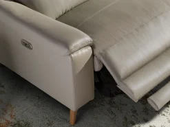 Sale Angel Cerda Sofá relaxante de 3 lugares em pele cinzenta taupe 6190 Bege