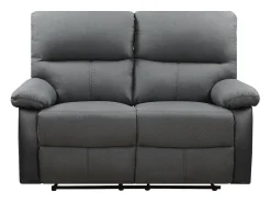 Sofá*Habitat et jardin Sofá relaxante "Lincoln" - 147 x 89 x 103 cm - 2 lugares - Preto / Cinza escuro Preto / Cinzento