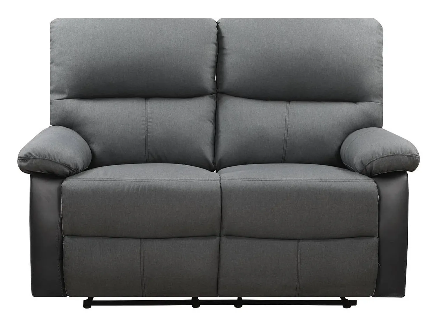 Sofá*Habitat et jardin Sofá relaxante "Lincoln" - 147 x 89 x 103 cm - 2 lugares - Preto / Cinza escuro Preto / Cinzento