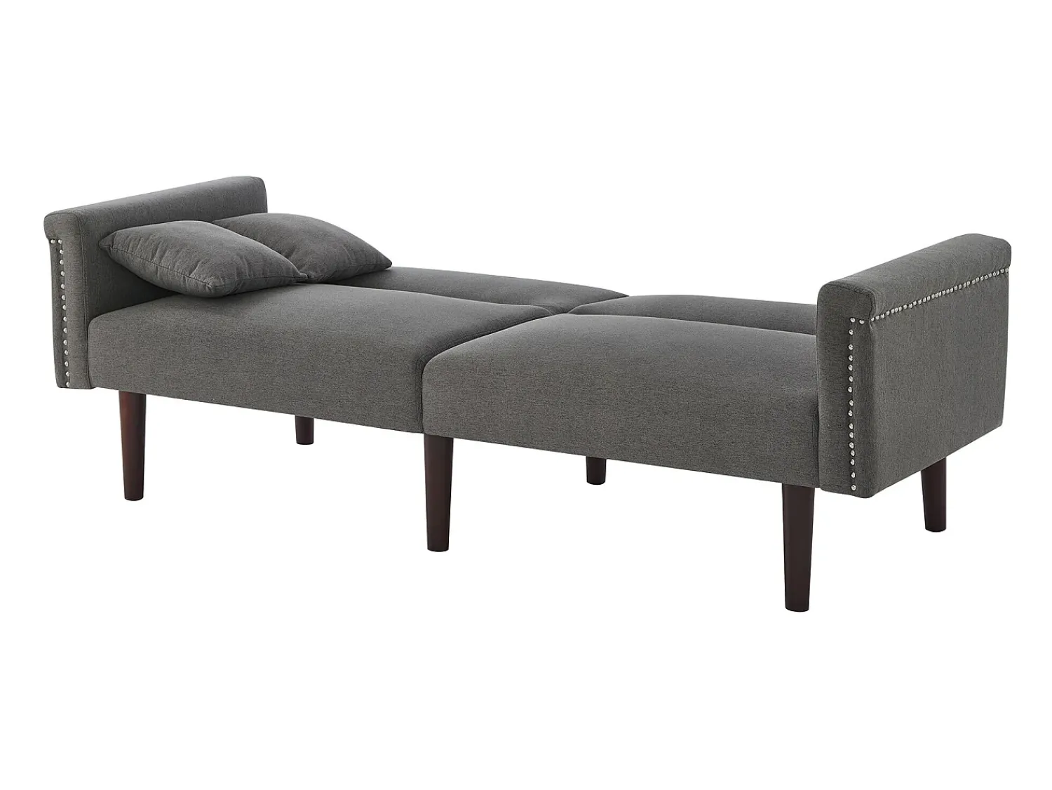 Sofá* Sofá Relaxation algodão e linho - Sofá com encosto ajustável e 6 pernas em madeira - para sala de estar e quarto Cinzento