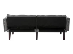 Sofá* Sofá Relaxation algodão e linho - Sofá com encosto ajustável e 6 pernas em madeira - para sala de estar e quarto Cinzento