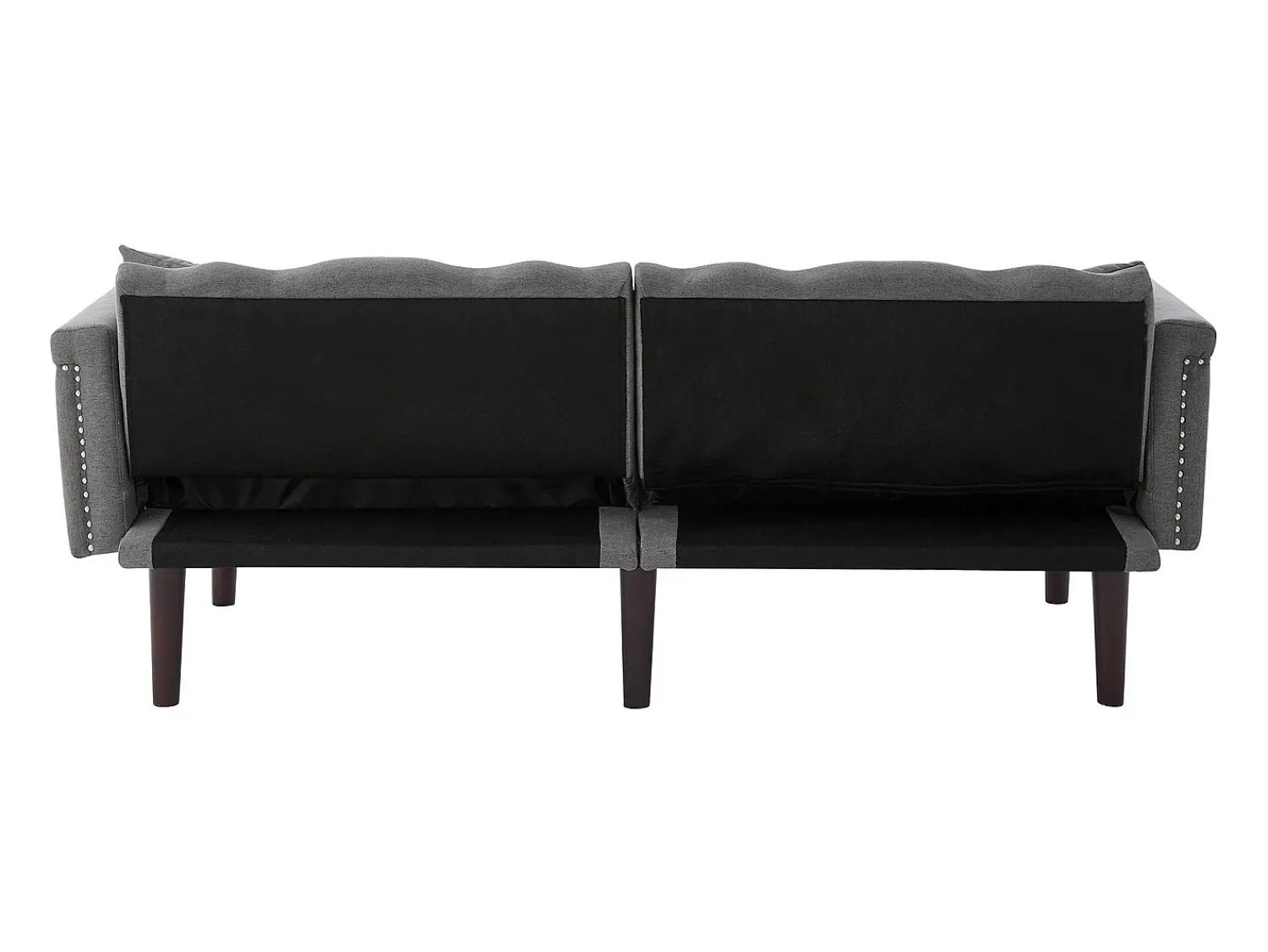 Sofá* Sofá Relaxation algodão e linho - Sofá com encosto ajustável e 6 pernas em madeira - para sala de estar e quarto Cinzento