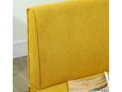 Sofá| Sofá reto - Sofá com encosto e pés em madeira - para quarto e sala de estar Amarelo