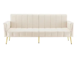 Discount Sofá reto - com encosto e braços ajustáveis - para sala de estar e quarto Bege