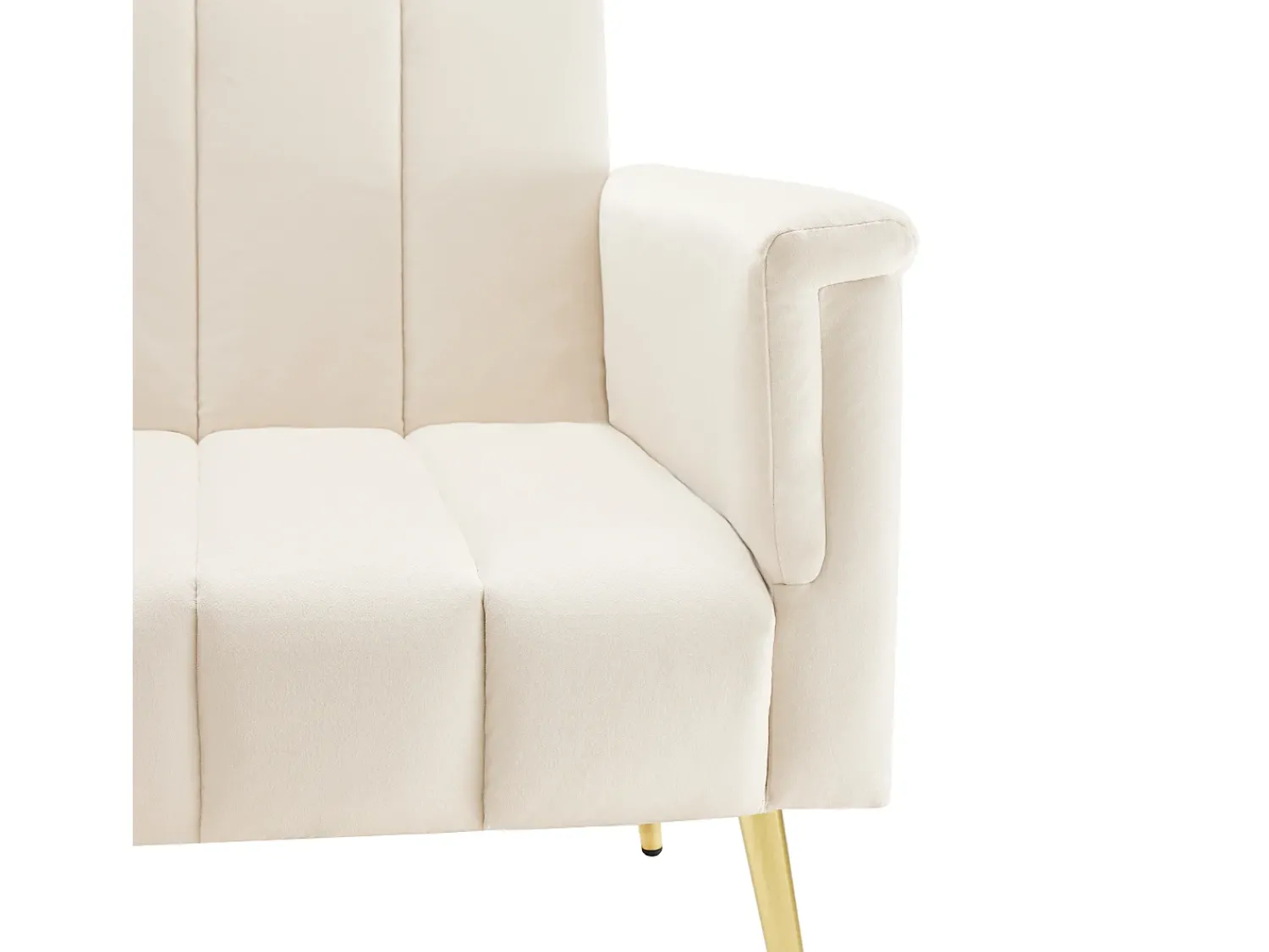 Discount Sofá reto - com encosto e braços ajustáveis - para sala de estar e quarto Bege