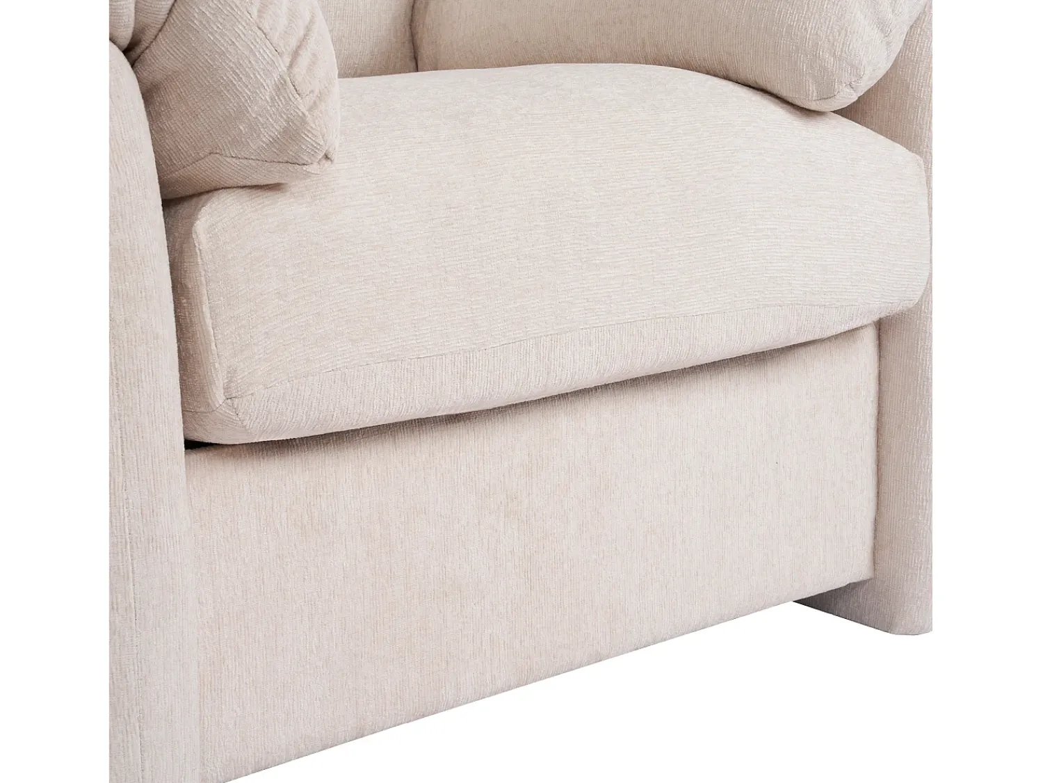 Sofá| Sofá reto - Sofá com braços e encosto - Chenille - para sala de estar e quarto Bege