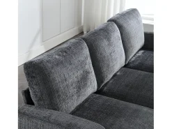 Sofá*Hauss Spole Sofá reto de 4 lugares com apoio para os pés, bolsos laterais e suporte para copos 196,5 x 75 x 77 cm Cinzento
