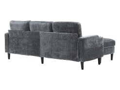 Sofá*Hauss Spole Sofá reto de 4 lugares com apoio para os pés, bolsos laterais e suporte para copos 196,5 x 75 x 77 cm Cinzento