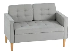 Sofá*Hauss Spole Sofá reto de 2 lugares em veludo cinza com armazenamento integrado - 117x62x78cm Cinzento