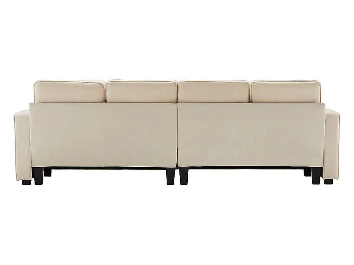 Best DripeX Sofá reto em linho - 4 lugares - com bolsos nos braços e 4 almofadas - 264x83x87cm Bege