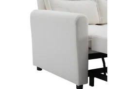 Sofá reto em veludo - Sofá de relaxamento com função de extensão e encosto ajustável - encosto e braços^ Sofá