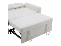 Sofá reto em veludo - Sofá de relaxamento com função de extensão e encosto ajustável - encosto e braços^ Sofá