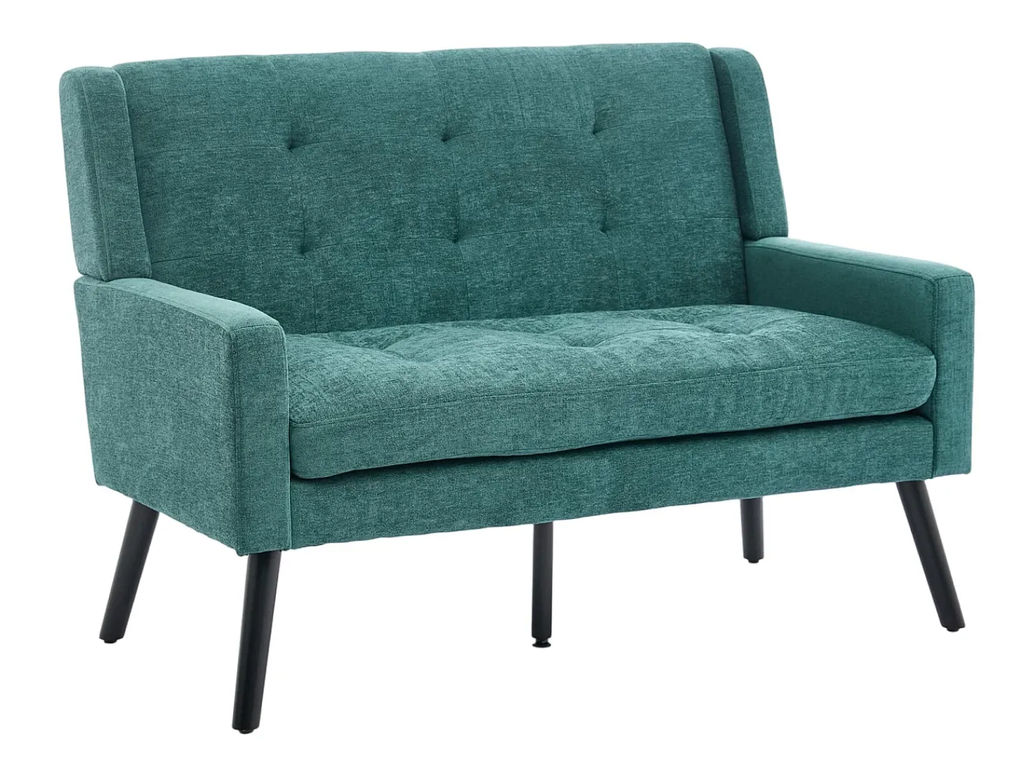 Hauss Spole Sofá retro de 2 lugares em linho - Pés em madeira antiderrapantes - Ideal para sala de estar, quarto e escritório.^ Sofá