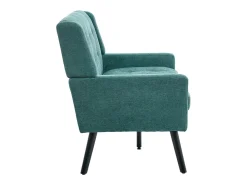 Hauss Spole Sofá retro de 2 lugares em linho - Pés em madeira antiderrapantes - Ideal para sala de estar, quarto e escritório.^ Sofá