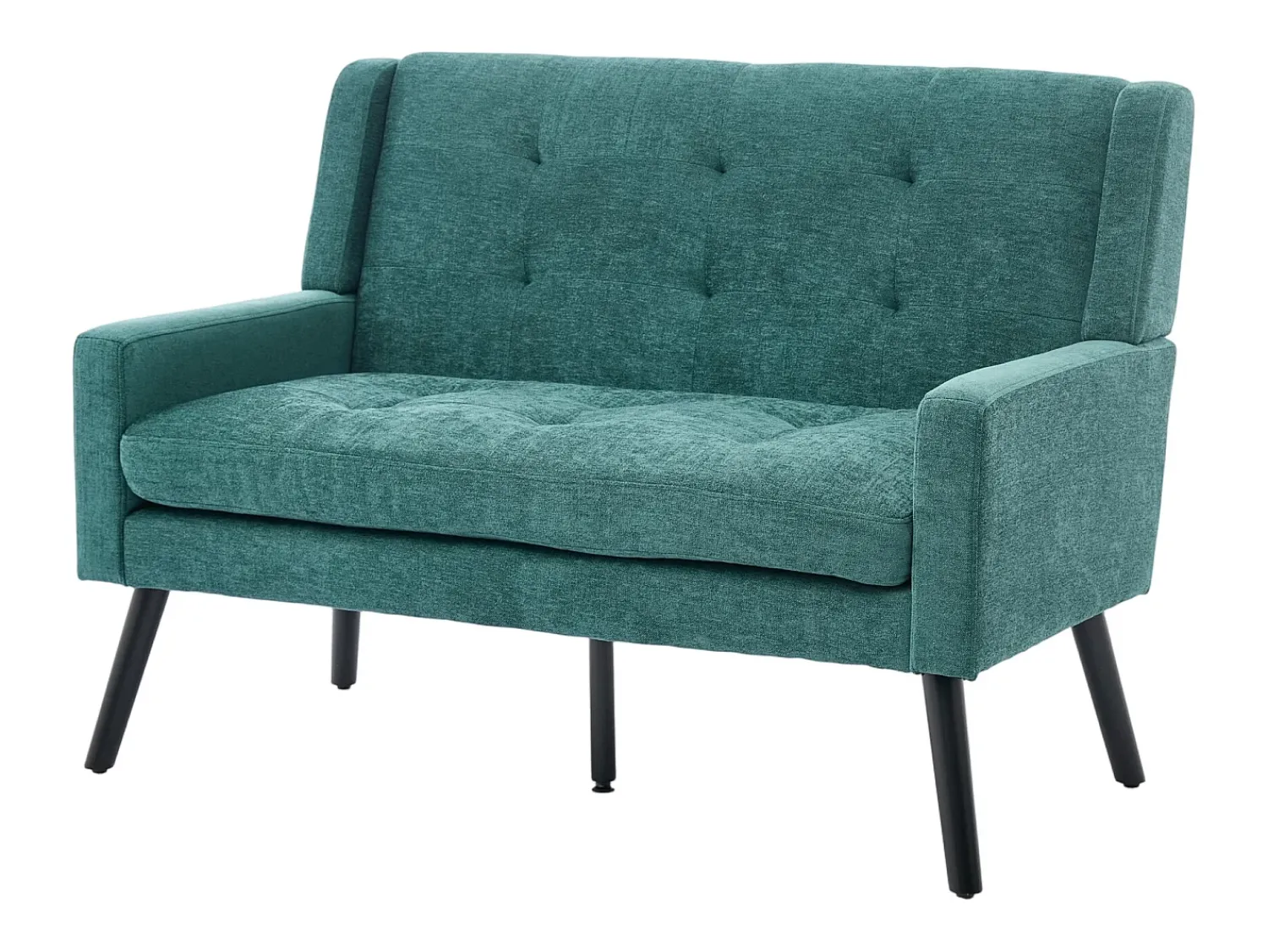 Hauss Spole Sofá retro de 2 lugares em linho - Pés em madeira antiderrapantes - Ideal para sala de estar, quarto e escritório.^ Sofá