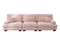 Online Sofá de 3 lugares - Sofá reto com 3 almofadas lombares e 3 almofadas decorativas - chenille Rosa