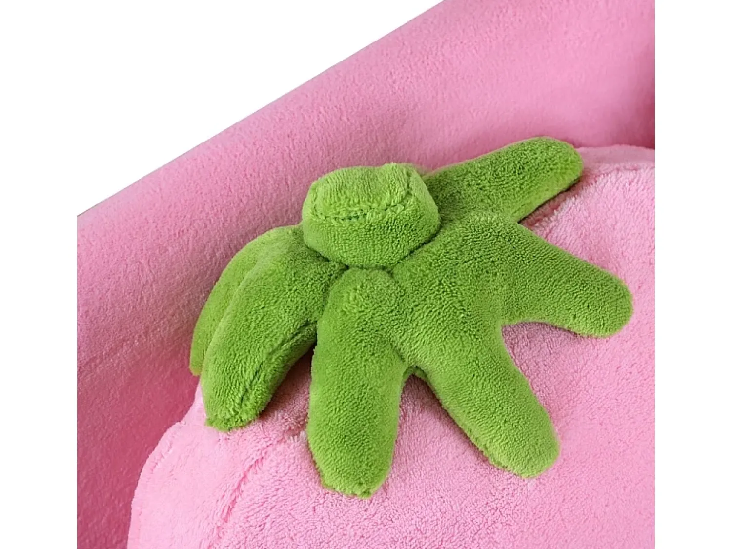 Sofá de 2 lugares - Sofá infantil com 2 almofadas e braços com estampado de morango^ Sofá