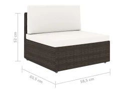 Sofá*vidaxl Sofá seccional de 2 lugares vime PE Castanho
