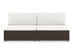 Sofá*vidaxl Sofá seccional de 2 lugares vime PE Castanho