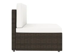 Sofá*vidaxl Sofá seccional de 2 lugares vime PE Castanho