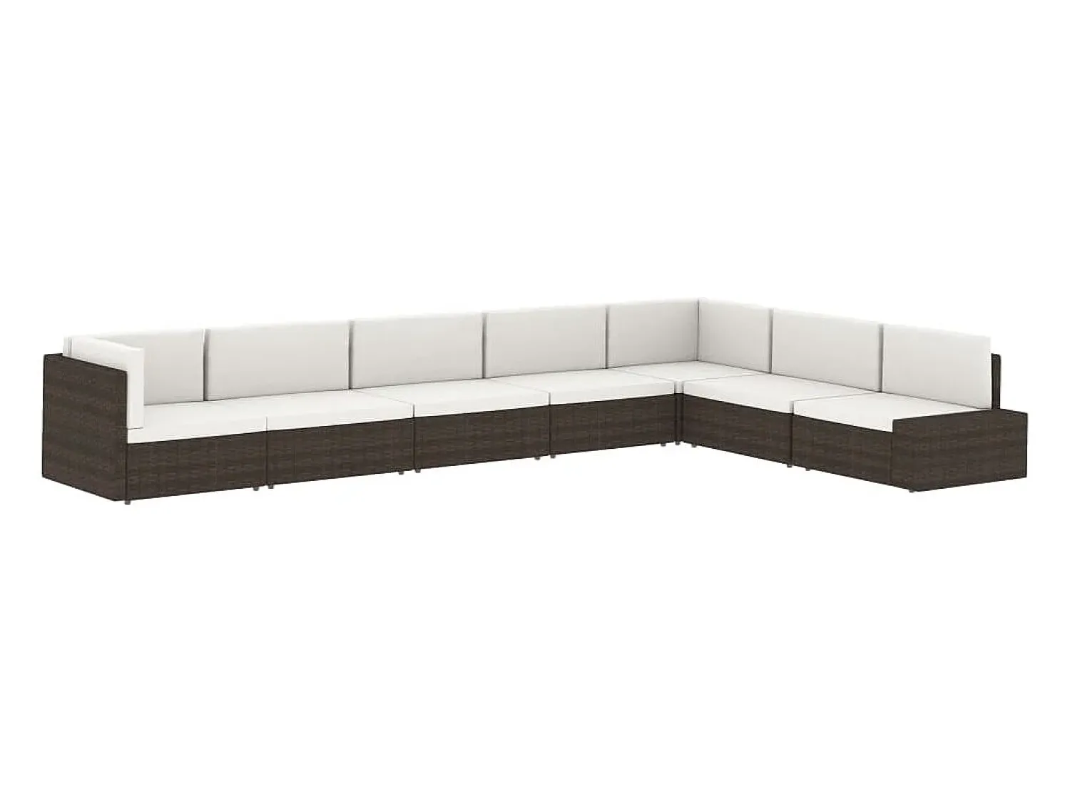 Sofá*vidaxl Sofá seccional de 2 lugares vime PE Castanho