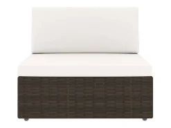 Sofá*vidaxl Sofá seccional de 2 lugares vime PE Castanho